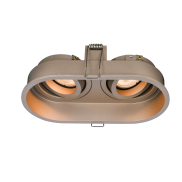 Artdelight Rex2 - spot encastré - 175 x 92 mm, 2 x Ø 86 x 81 mm - champagne