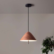 Nova Luce Oros - lampe suspendue - Ø 40 x 150 cm - 17W LED inclus - bois sablé