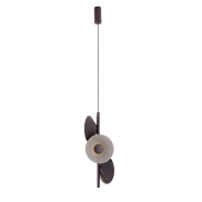 Maxlight Puro - lampe suspendue - 51 x 19 x 220 cm - 4 x 2W LED inclus - gris et noir