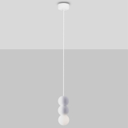Nova Luce Zero - lampe suspendue - Ø 8 x 115 cm - blanc sablé
