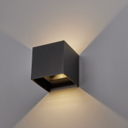 Nova Luce Epic - applique murale extérieure - 15 x 15 x 15 cm -  2x 10W LED inclus - IP54 - anthracite foncé