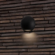 Nova Luce Passo - applique murale extérieure - Ø 12 x 4 cm - 3W LED inclus - IP65 - noir sablé