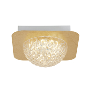 Searchlight Celestia - plafonnier - 18 x 18 x 7,7 cm - gradateur à 3 niveaux - 6,5W LED inclus - or et transparent