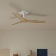 Faro Klim S - ventilateur de plafond avec rosace encastrée - Ø 92,5 cm - blanc mat et pin