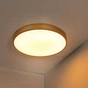 Lucide Unar - plafonnier - Ø 50 x 5 cm - 36W LED dimmable inclus - 3 niveaux de dimmer - or mat