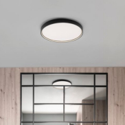 Nova Luce Olaf - plafonnier - Ø 60 x 5 cm - 60W LED dimmable inclus - noir sable