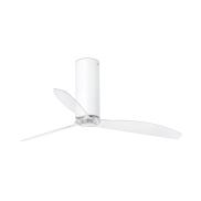 Faro Tube - ventilateur de plafond avec télécommande - Ø 128 cm - blanc et transparent