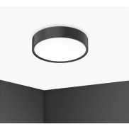 Century Italia Blanca Luxe - plafonnier - Ø 30 x 7 cm - 17W LED inclus - noir