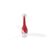 Faro Eterfan - ventilateur de plafond avec lumière et télécommande - Ø 128 cm - 17W LED inclus - rouge et transparent