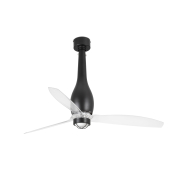 Faro Eterfan - ventilateur de plafond avec lumière et télécommande - Ø 128 cm - 17W LED inclus - noir mat et transparent