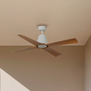 Faro Typhoon M - ventilateur de plafond avec télécommande - Ø 127 cm - IP44 - blanc et érable