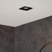 Lucide Ziva - spot encastrable - 85 x 85 mm, Ø 75 mm encastrable - IP44 - noir