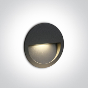 ONE Light Outdoor Dark Light Wall Recessed - applique murale encastrée - Ø 11,4 x 3,5 cm - 3W LED inclus - IP65 - anthracite