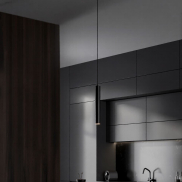 Nova Luce Mare - lampe suspendue - Ø 5,5 x 193 cm - noir sablé