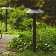 Nordlux Justina - poteau de jardin solaire avec détecteur de mouvement sur pointe - Ø 23 x 60 cm - 5W LED inclus - IP44 - noir