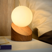 Lucide Len - lampe à poser - 16 cm - bois et opale