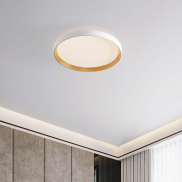 Nova Luce Vomos - plafonnier - Ø 40 x 7 cm - 36W dimmable LED inclus - blanc sablé et bois