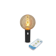 New Garden Edy - source lumineuse portable rechargeable avec télécommande - Ø12 x 23 cm - 3W dimmable LED inclus - IP54 - noir