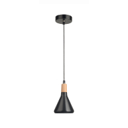 Nova Luce Venanzio - lampe suspendue - Ø 12,5 x 120 cm - noir
