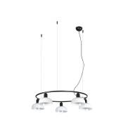 Faro Tatawin S - suspension - Ø 90 x 100 x 210 cm - noir satiné et blanc brillant