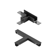 Lucide Linial - système de rails magnétiques - pièce de jonction en T & connecteur électrique - 16 x 9 x 1,7 cm - noir chrome mat