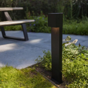Lutec Gemini XF - lampe de jardin - 9,2 x 11 x 65 cm - 7,4W LED inclus - IP54 - noir - blanc chaud