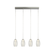 Searchlight Cyclone - lampe suspendue - 75,5 x 11,5 x 150 cm - 21W LED dimmable inclus - chrome et transparent