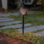 New Garden Greta - lampe solaire extérieure de table, de sol ou murale avec port USB - 80 x 20 x 14 cm - IP65 - noir