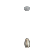 Searchlight Cyclone - lampe suspendue - Ø 11,5 x 120 cm - 6W LED inclus - chrome et verre fumé