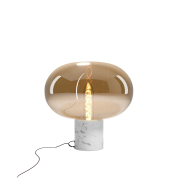 Maxlight Moonstone - lampe à poser - Ø 45 x 45 cm - verre ambré et blanc