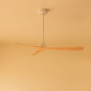 Faro Rocker M - ventilateur de plafond - Ø 132 cm - blanc mat et bois de frêne