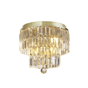 Searchlight Empire - plafonnier - Ø 34 x 33 cm - IP44 - laiton satiné et champagne