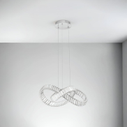 Nova Luce Conceto - suspension - Ø 60 x 120 cm - 49W LED dimmable inclus - chrome