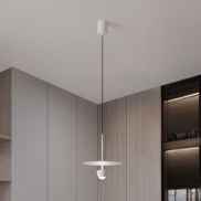 Nova Luce Edem - lampe suspendue - Ø 30 x 217 cm - 8W LED inclus - blanc sablé