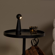 Lucide Ipsos - lampe de table rechargeable - Ø 6 x 22 cm - 3W dimmable LED inclus - noir