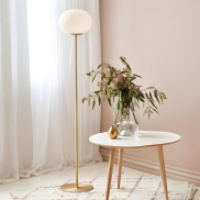 Nordlux Alton - lampadaire - 150 cm - laiton et blanc opale