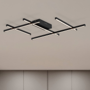 Nova Luce Pace - plafonnier - 80 x 8 x 62 cm - LED 63W dimmable incluse - noir sable