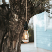 New Garden Arteixo - lampe suspendue avec prise - Ø 4,5 x 500 cm - IP54 - jute