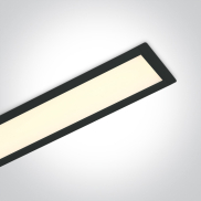 ONE Light Profils linéaires LED encastrés - plafonnier encastré - 121 x 7 x 6 cm - 40W LED inclus - noir