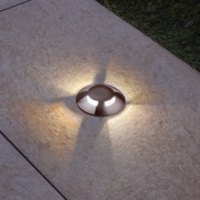 Century Italia Argo - spot au sol avec 4 fenêtres - Ø5,8 x 6,5 cm - 0,75W LED inclus - 3000K - IP67 - marron