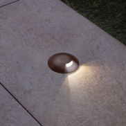 Century Italia Argo - spot au sol avec 1 fenêtre - Ø5,8 x 6,5 cm - 0,75W LED inclus - 4000K - IP67 - marron