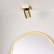 Lucide Nigel - spot en saillie - 10 x 10 x 11,3 cm - 5W LED dimmable inclus - dim to warm - matt gold