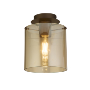 Searchlight Sweden - plafonnier - Ø 22 x 26 cm - moka et ambre