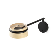 Faro Loop - applique murale - 19 x 50 x 32 cm - 6W LED dimmable inclus - marron et noir - Bois de frêne