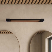 Nova Luce Arga - applique murale - 60 x 4,2 x 10 cm - 17W LED inclus - IP44 - noir sablé