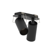 VK Lighting Coko - spot encastrable avec rosace encastrée - 12,5 x 4,5 x 7,3 cm - 100 x 35 mm taille d'encastrement - 2 x 6W LED incl. - noir