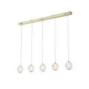 Searchlight Allure - lampe suspendue - 100 x 150 cm - 21W dimmable LED inclus - laiton satiné et transparent