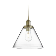 Searchlight Pyramid - lampe suspendue - Ø 29 x 100 cm - laiton antique