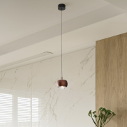 Nova Luce Conga - lampe suspendue - Ø 9,6 x 140 cm - 13W LED inclus - café