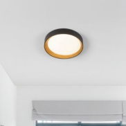 Nova Luce Stake - plafonnier - Ø 45 x 8 cm - 40W LED dimmable inclus - noir sable